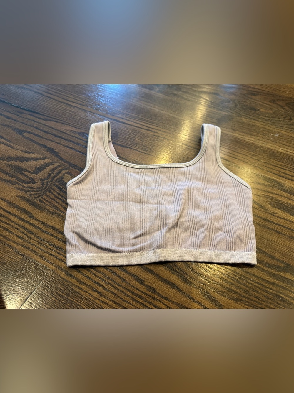 aerie Ribbed Tank Bralette - lavender /gray